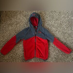 Under Armour Micro Fleece Light Weight Jacket Youth Small Red